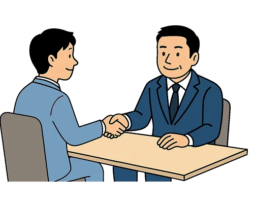 米国ビザ取得後の日本人弁護士によるアフターフォローを表すアイコン